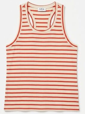 LNA Walker Tank Top Chili Stripe Racerback Scoop Neck XL